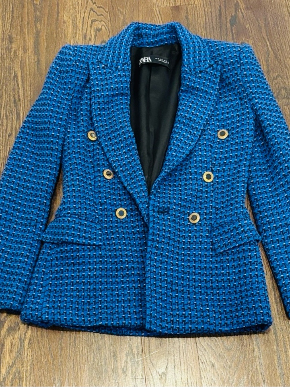 Zara Black Label on Blue Tweed Garment